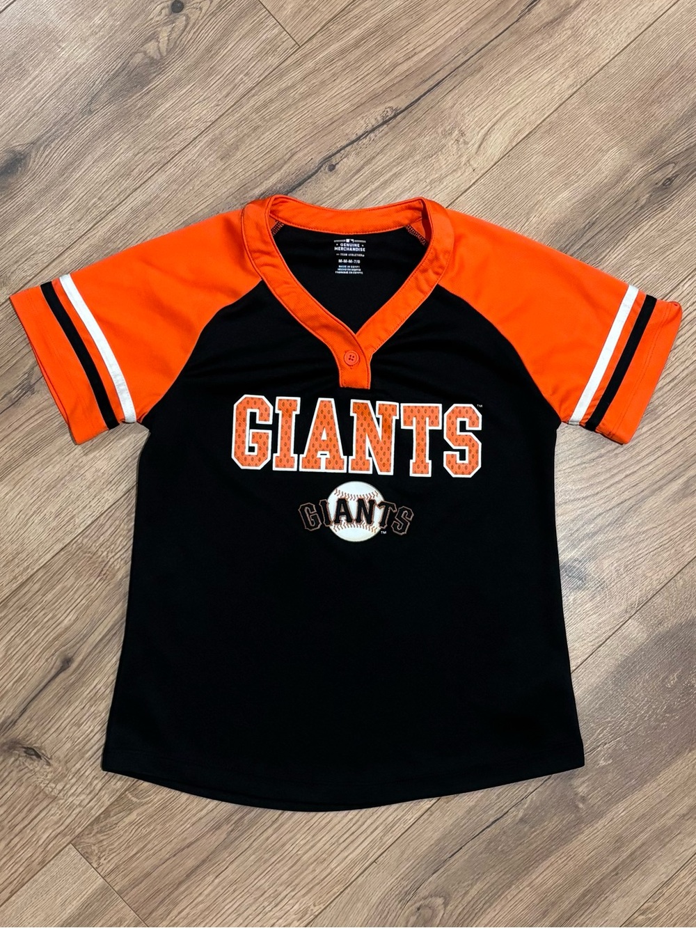MLB San Francisco Giants Short Sleeve Black Baseball Jersey Shirt Girl’s Medium